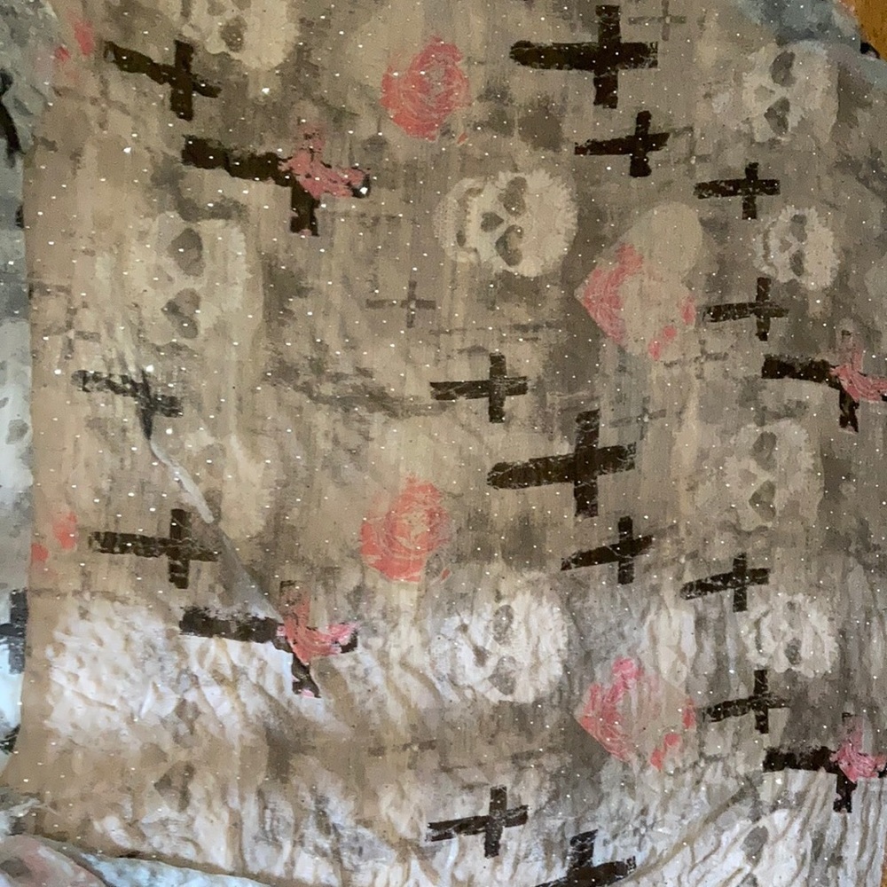 Skulls, crosses and roses scarf/wrap